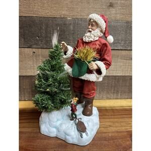 Possible Dreams-Clothtique Santa Christmas Glow Fiber Optic 12" #15103 In Box